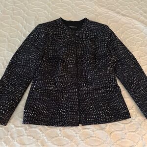 Lafayette 148 New York Black and White Textured Blazer